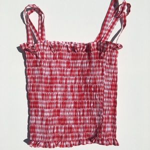 OLIVIA ROSE RED GINGHAM TUBE TOP —